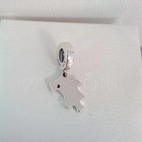 Pandora Sparkling Puzzle Piece Dangle Charm - Picture 5 of 5